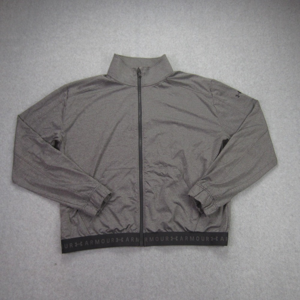 Under Armour Jacket Womens Medium Gray Heatgear Full Zip Track Activewear M